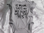 Baby Romper Aunt Yes Grey 0-3months